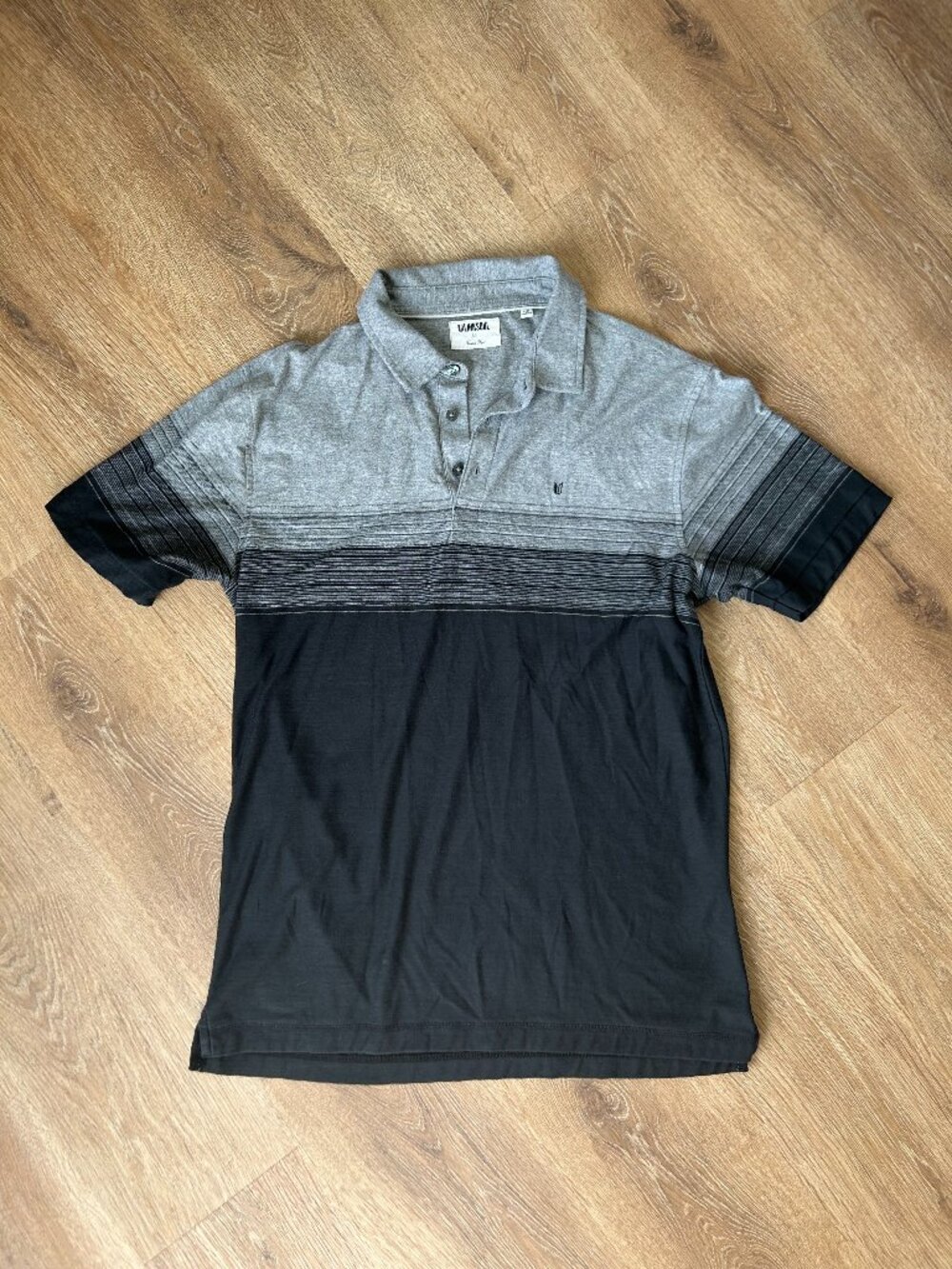 Linksoul Tempus Fugit Men's Polo Medium Grey and Black Golf Casual